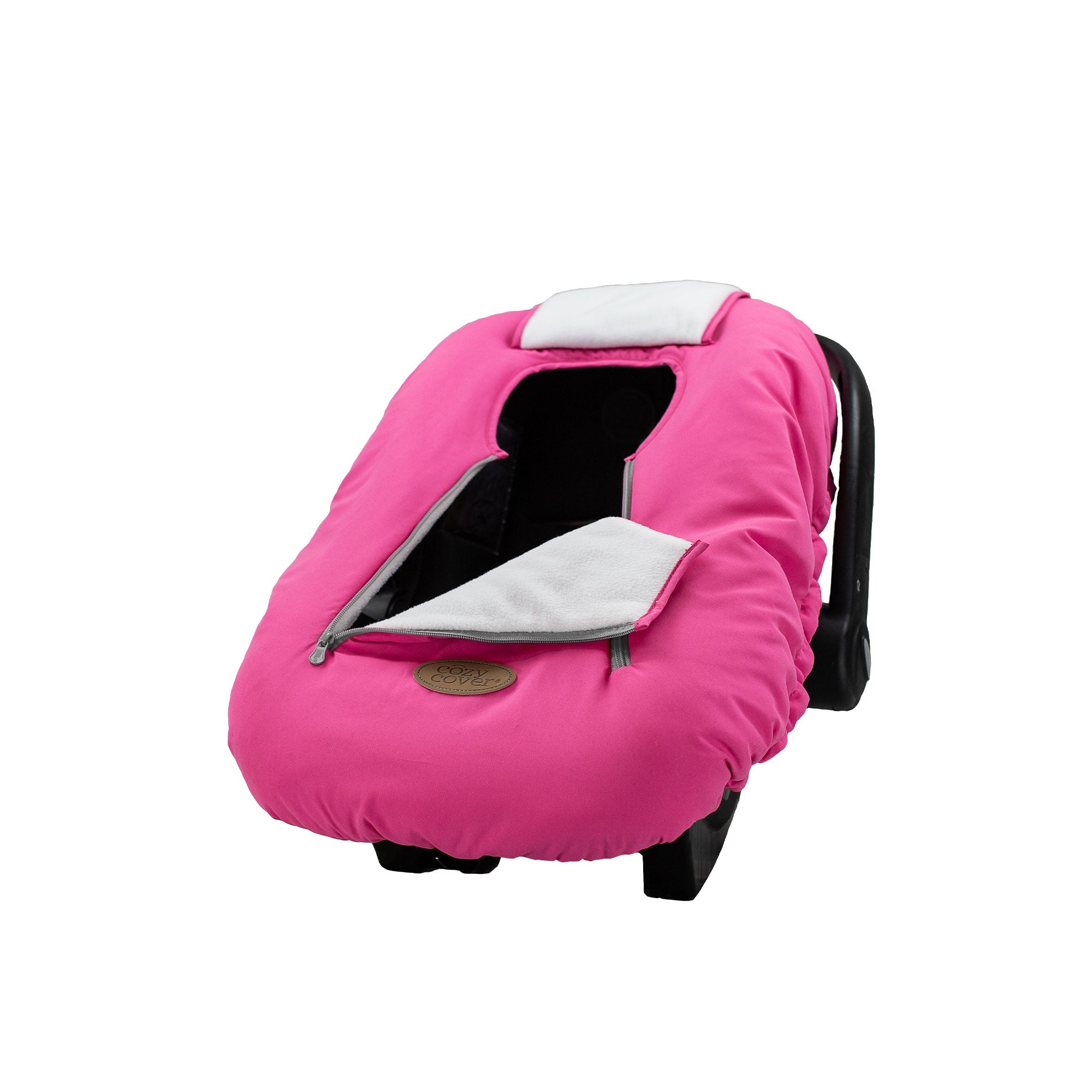 CozyBaby Infant Car Seat Cover w/ Dual Zippers & Elastic Edge, Pink (Open Box) - VMInnovations