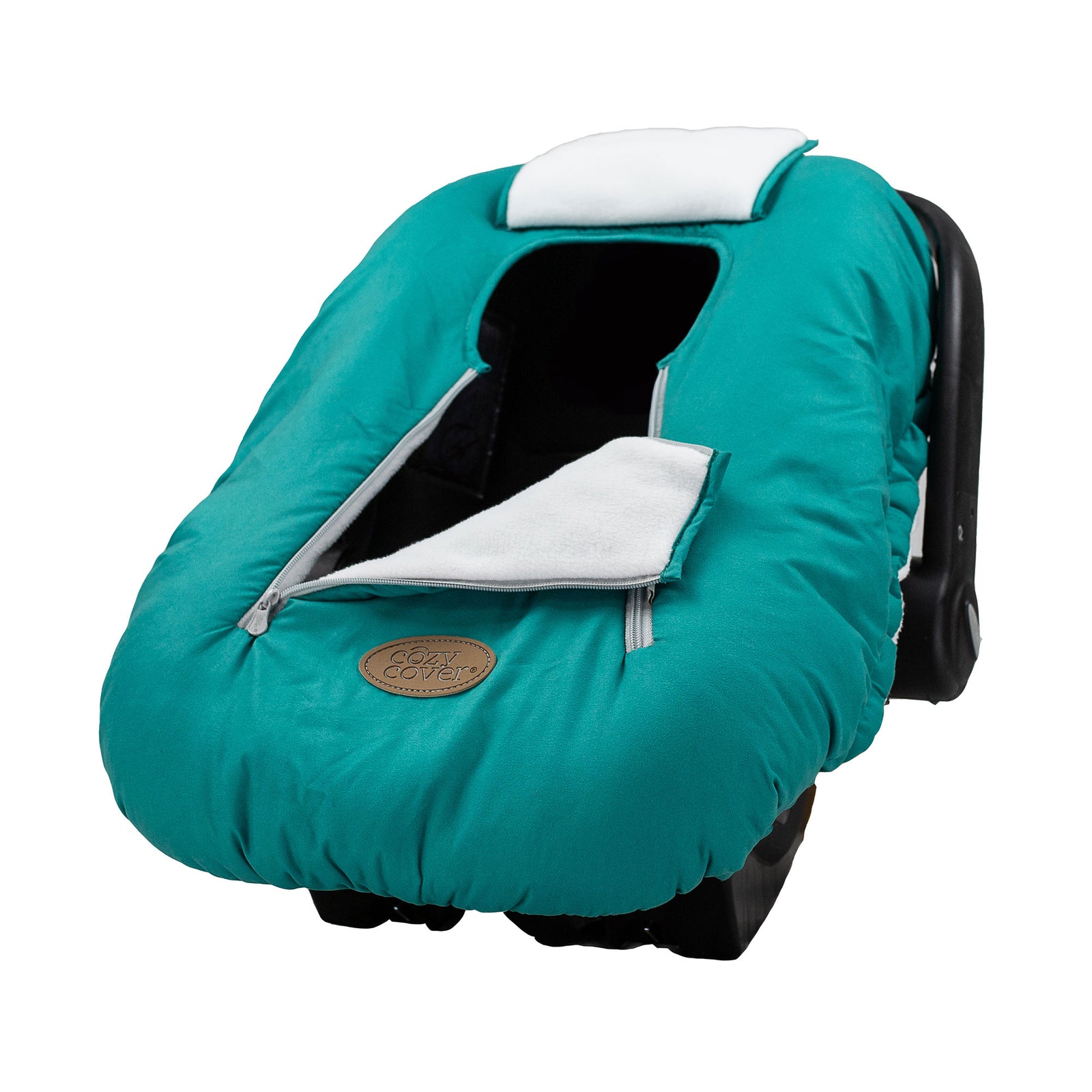 CozyBaby Original Infant Car Seat Cover w/ Dual Zippers & Elastic Edge, Teal - VMInnovations