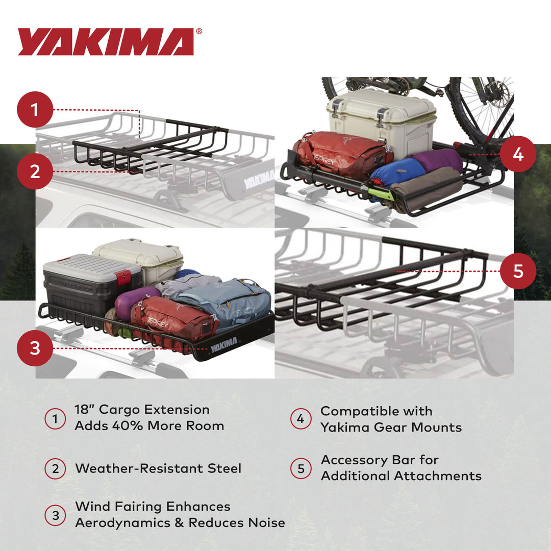 YAKIMA 18" Extension for LoadWarrior Rooftop Cargo Basket, Black (Open Box)