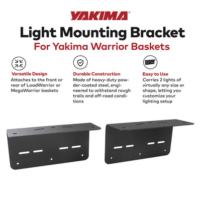 Yakima Light Brackets Heavy Duty Steel Light Mount for Warrior Baskets(Open Box)