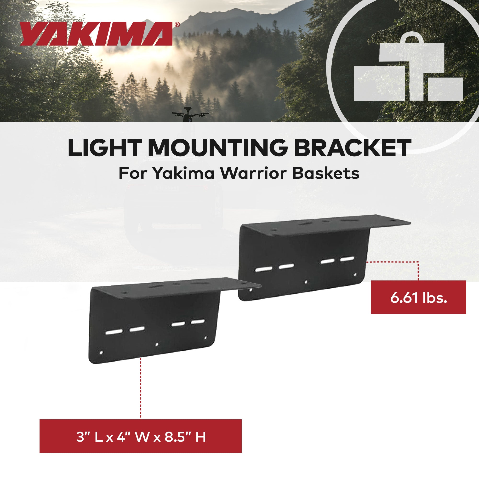 Yakima Light Brackets Heavy Duty Steel Light Mount for Warrior Baskets(Open Box)