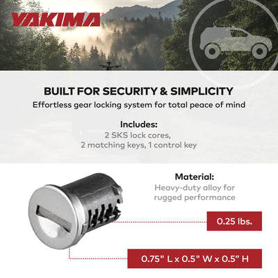 Yakima Car Rack System Component SKS Lock Cylinder Core Kit with Key (Used) - VMInnovations