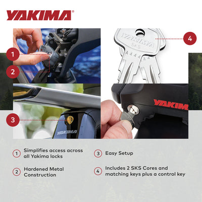 Yakima Car Rack System Component SKS Lock Cylinder Core Kit with Key (Used)