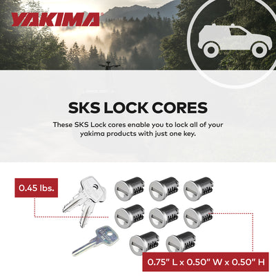 Yakima Car Rack System Component SKS Lock Cylinder Core Kit with Key (Open Box)