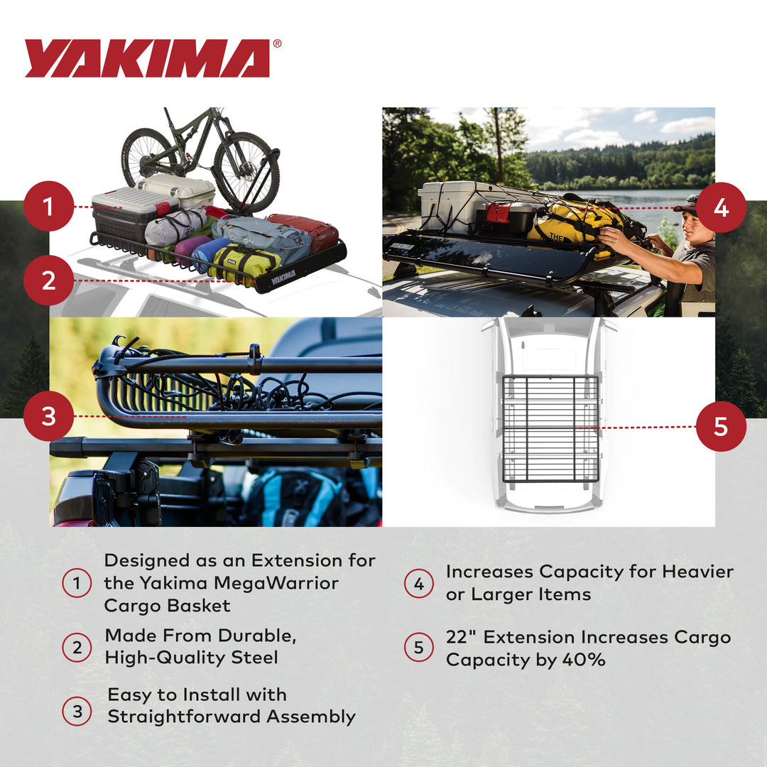 YAKIMA MegaWarrior Length Extension Up to 22 Inch for MegaWarrior Cargo Basket