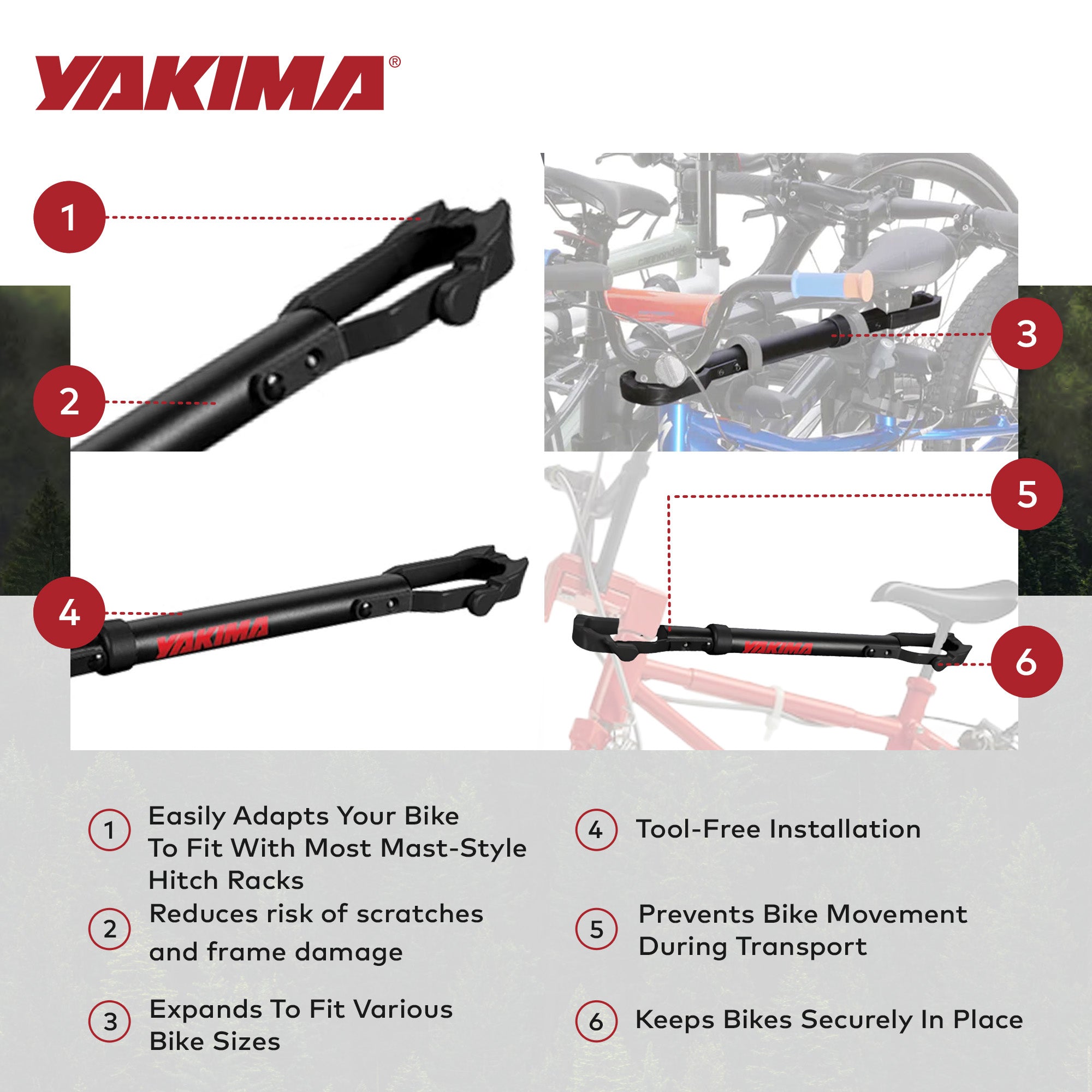 Yakima RidgeBack Tilt Away Hitch 2 Bike Rack and TubeTop Hitch Mounted Adapter