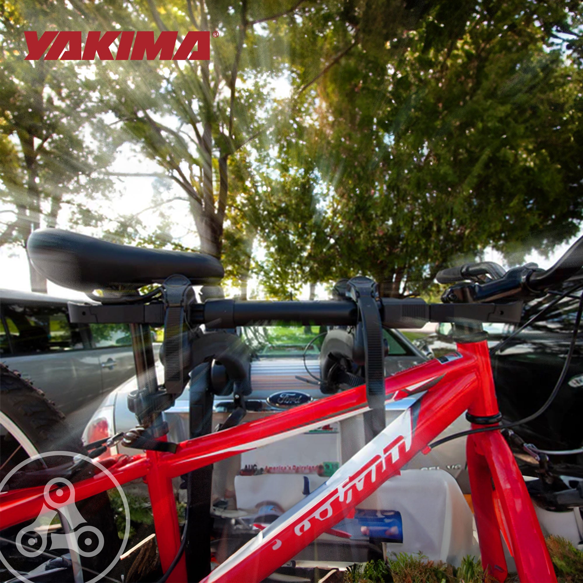 Yakima RidgeBack Tilt Away Hitch 2 Bike Rack and TubeTop Hitch Mounted Adapter