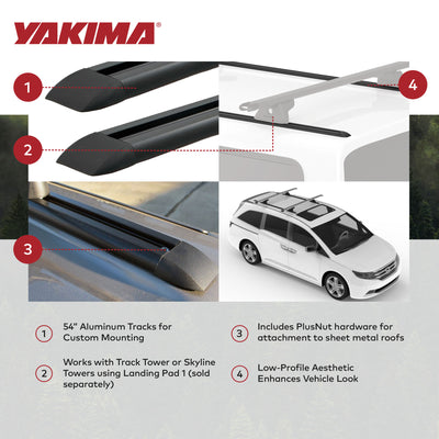 Yakima Tracks 54 in. Roof Rack System Compatible & Skyline Towers (Open Box) - VMInnovations