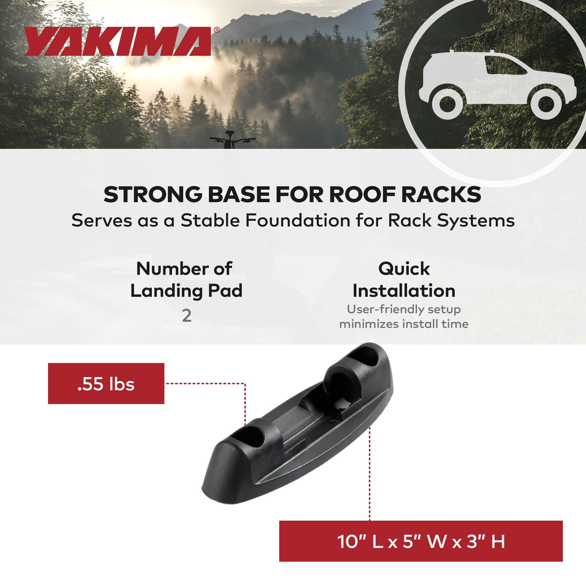 YAKIMA Landing Pad 7 Fixed Point Mount Kit Compatible w/SkyLine Towers(Open Box) - VMInnovations