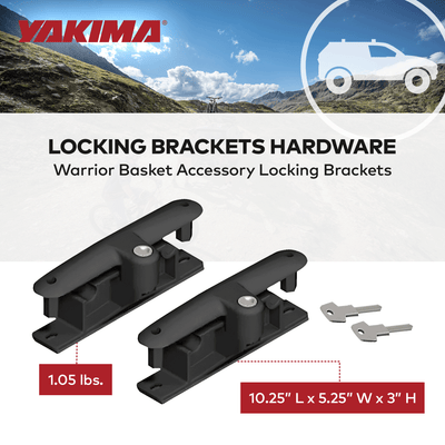 YAKIMA Locking Brackets for Securing Rooftop Warrior Baskets, Set of 2(Open Box) - VMInnovations