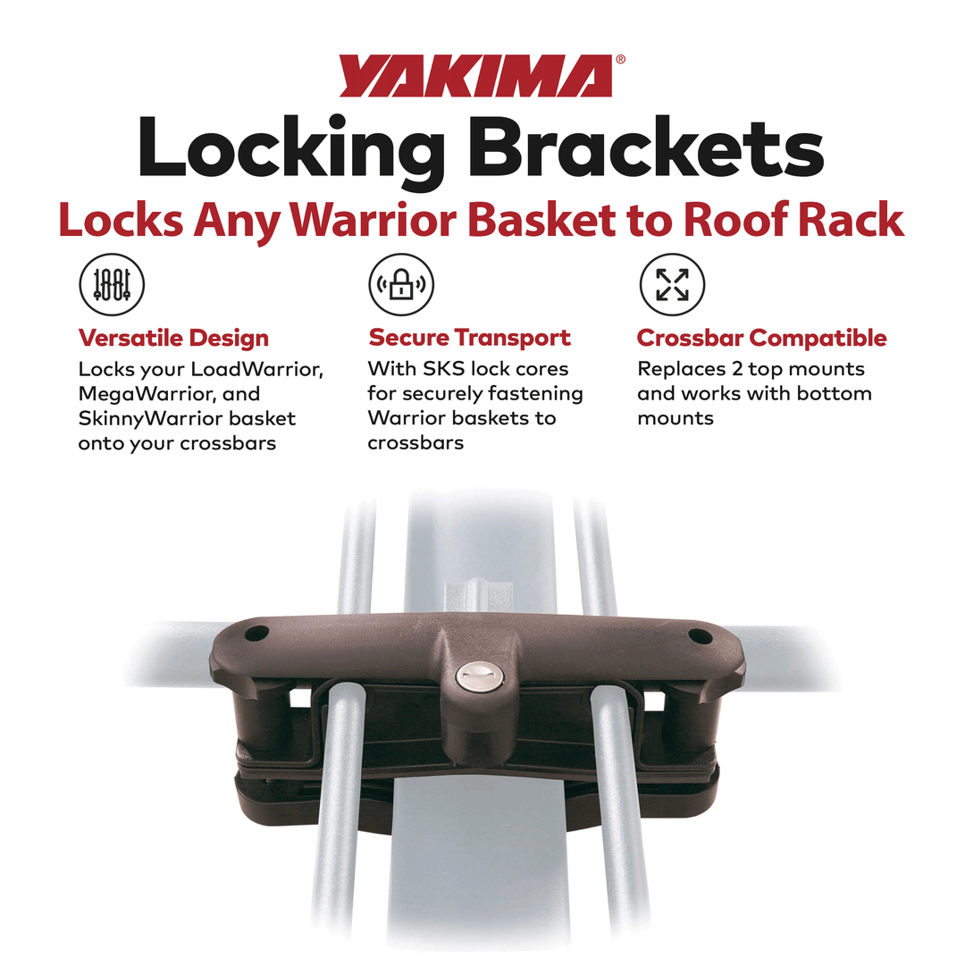 YAKIMA Locking Brackets for Securing Rooftop Warrior Baskets, Set of 2(Open Box)