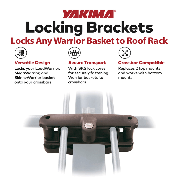 YAKIMA Locking Brackets for Securing Rooftop Warrior Baskets, Set of 2(Open Box)
