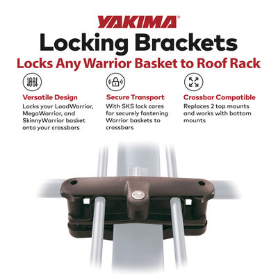 YAKIMA Locking Brackets for Securing Rooftop Warrior Baskets, Set of 2(Open Box) - VMInnovations