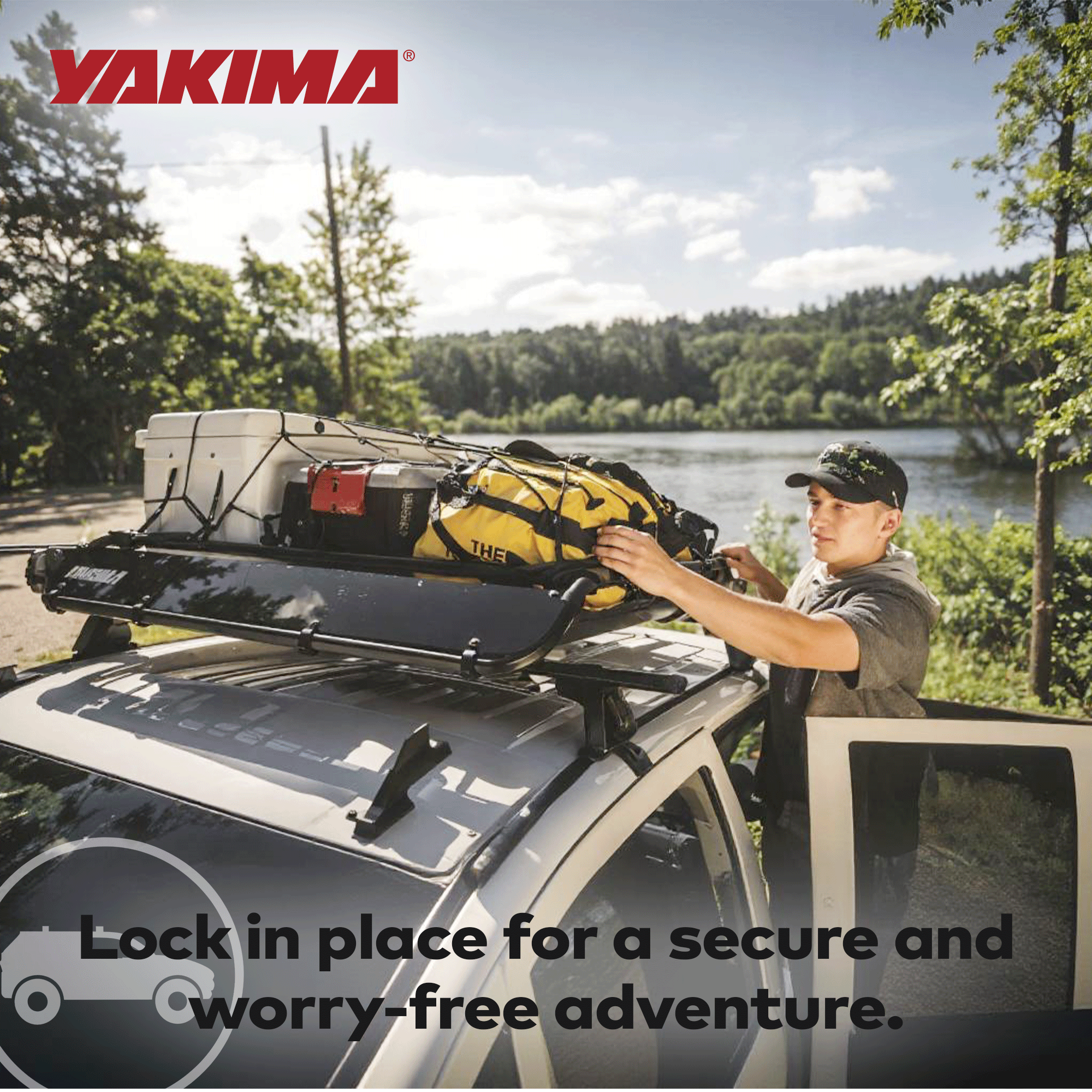 YAKIMA Locking Brackets for Securing Rooftop Warrior Baskets, Set of 2(Open Box) - VMInnovations