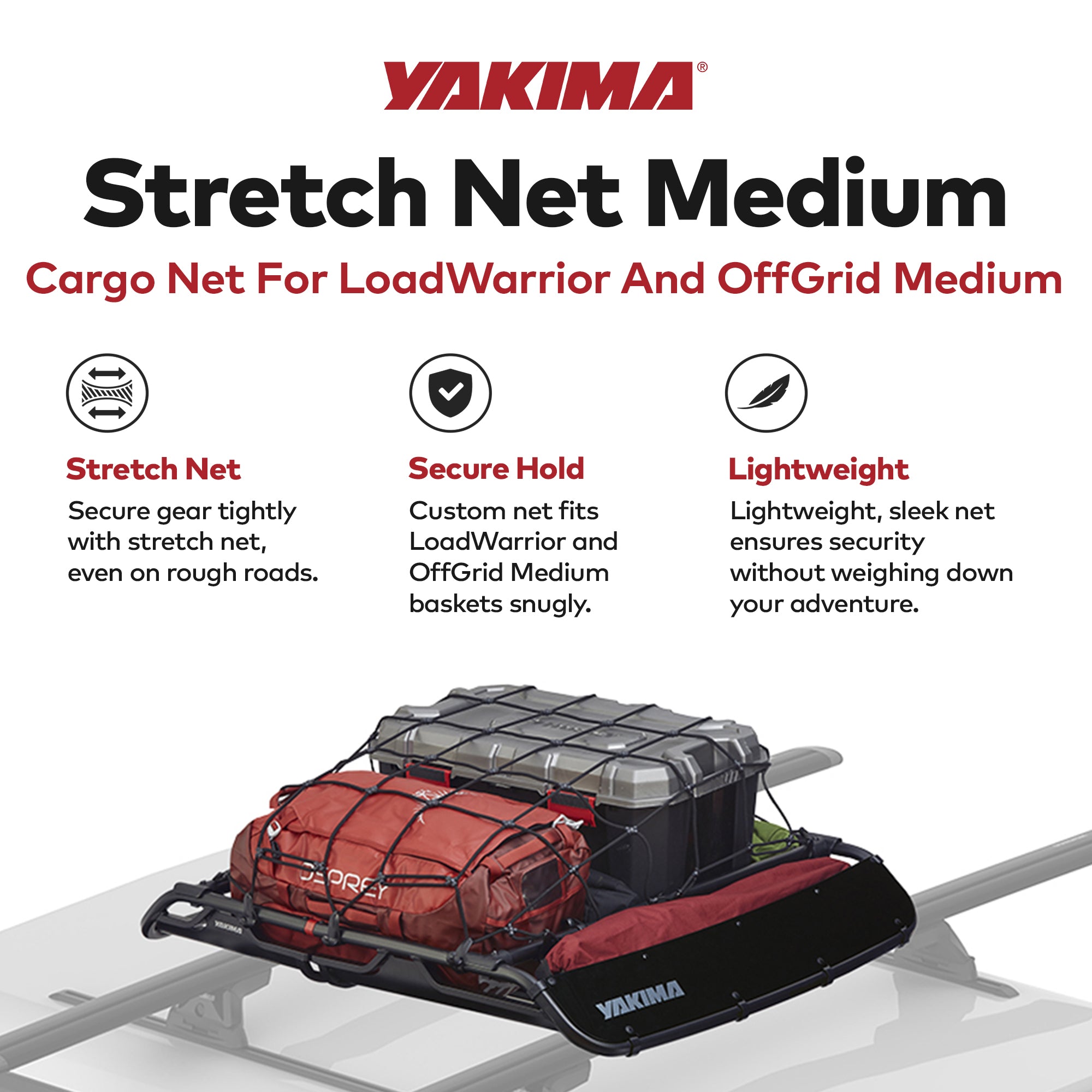 YAKIMA Cargo Roof Basket Stretch Net for LoadWarrior & OffGrid Medium (Open Box)