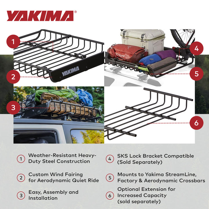 Yakima Large Sized Cargo Basket For All Yakima StreamLine Crossbars (Open Box)