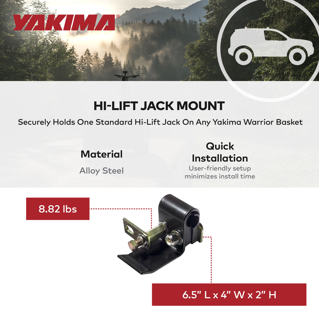 Yakima Hi-Lift Jack Bracket Secures One Hi-Lift Jack For Any Warrior Basket, Red