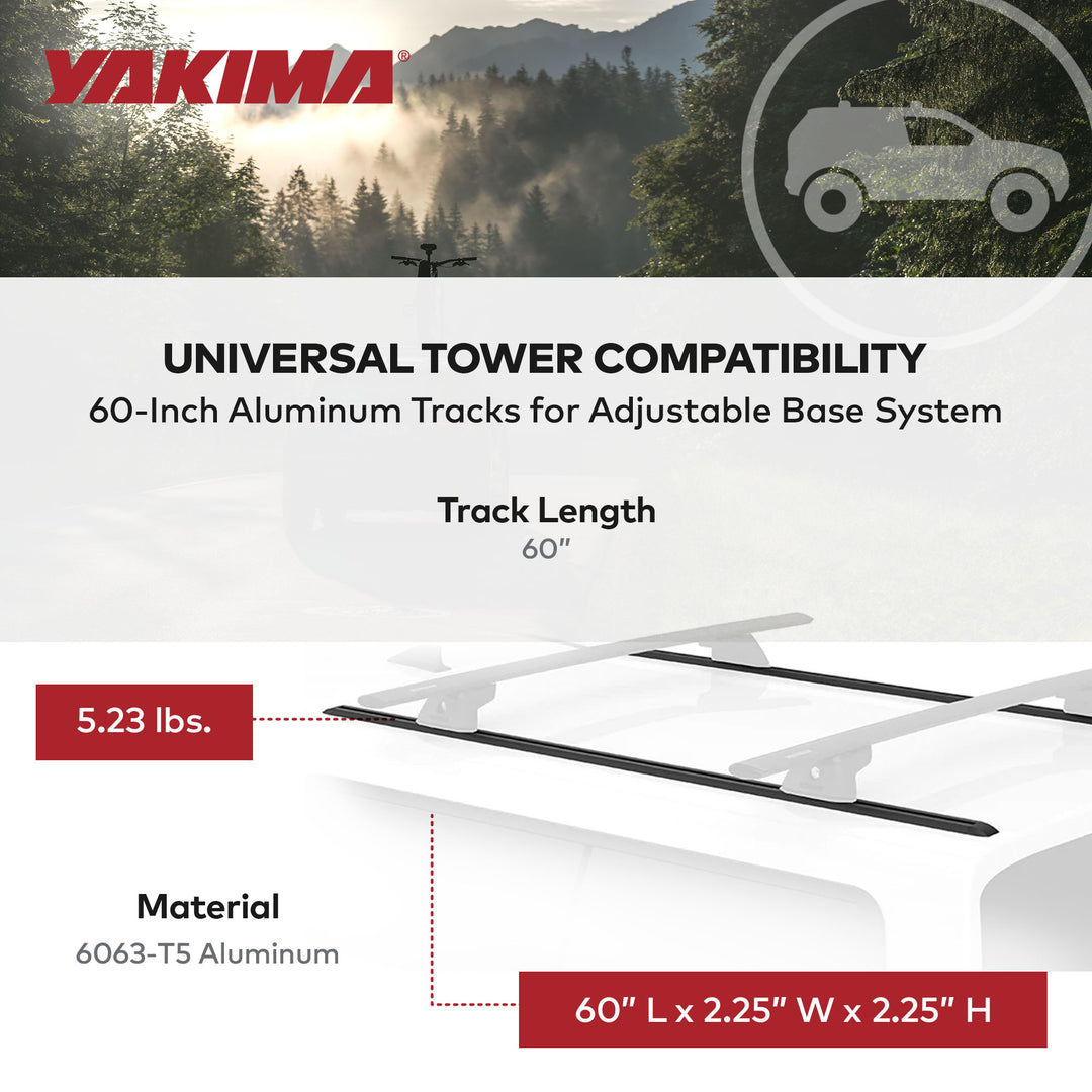 Yakima 60" Tracks w/CapNuts, Compatible w/TrackTower or SkyLine Towers(Open Box)