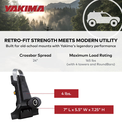 Yakima 1A Raingutter Roof Rack Towers for Vehicles, Compatible w/Yakima Roundbar - VMInnovations