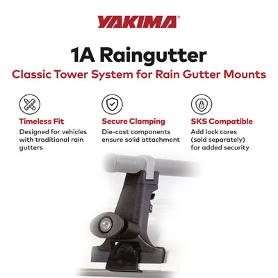 Yakima 1A Raingutter Roof Rack Towers for Vehicles, Compatible w/Yakima Roundbar - VMInnovations