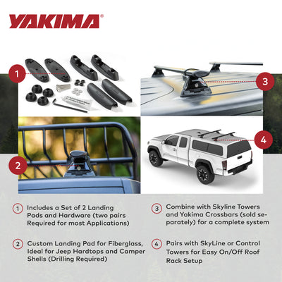 YAKIMA Landing Pad Fixed Tower Installation Naked Rooftops, Set of 2 (Open Box) - VMInnovations