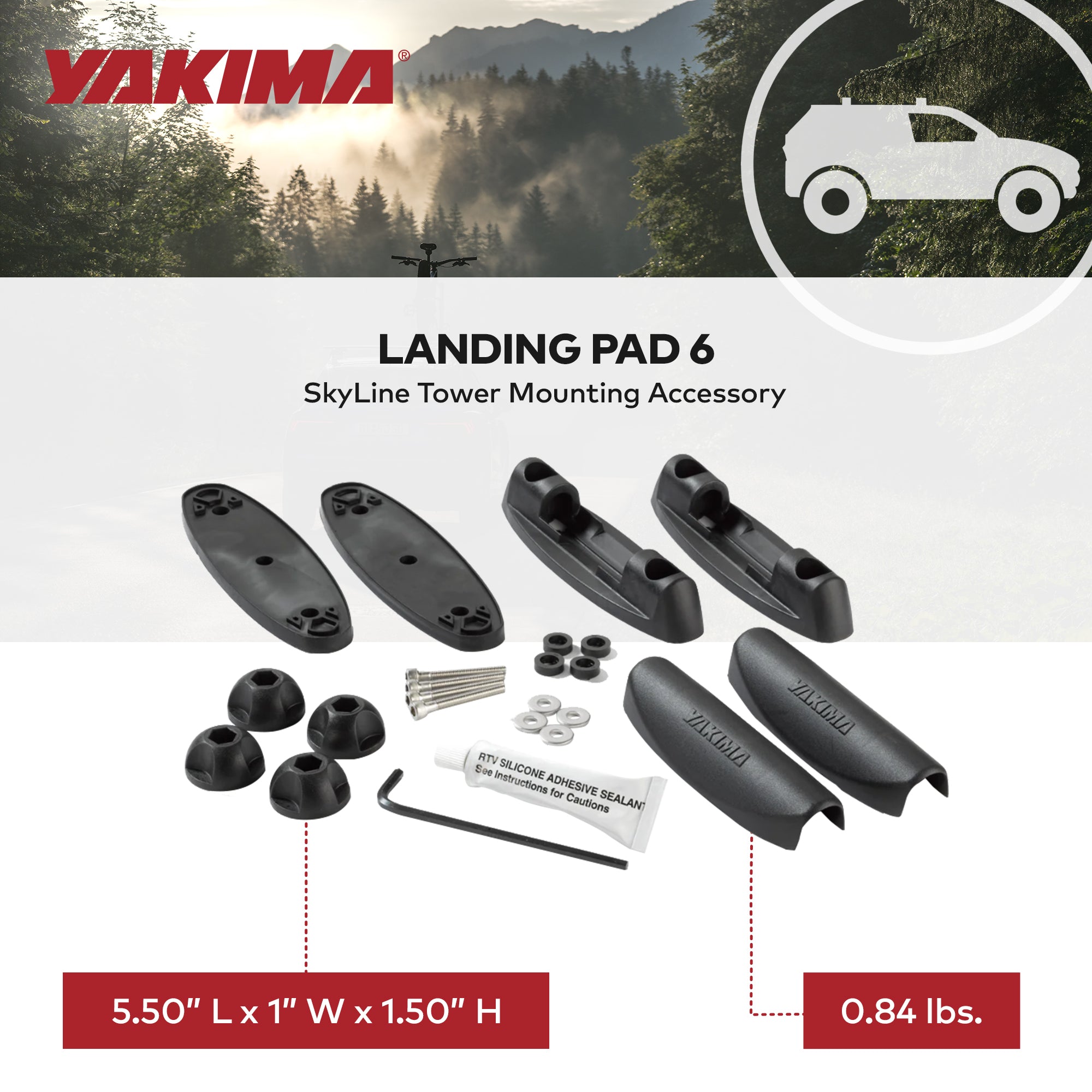 YAKIMA Landing Pad Fixed Tower Installation Naked Rooftops, Set of 2 (Open Box) - VMInnovations