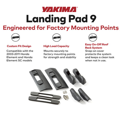 YAKIMA Landing Pad 9, Fixed Point Roof Mounts 03-11 Honda Element 2PK (Open Box) - VMInnovations