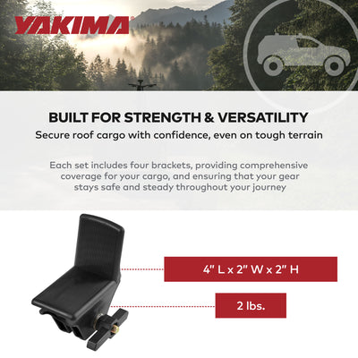 Yakima LoadStop L-Shaped Brackets Compatible with Yakima RoundBar, Set of 4 - VMInnovations