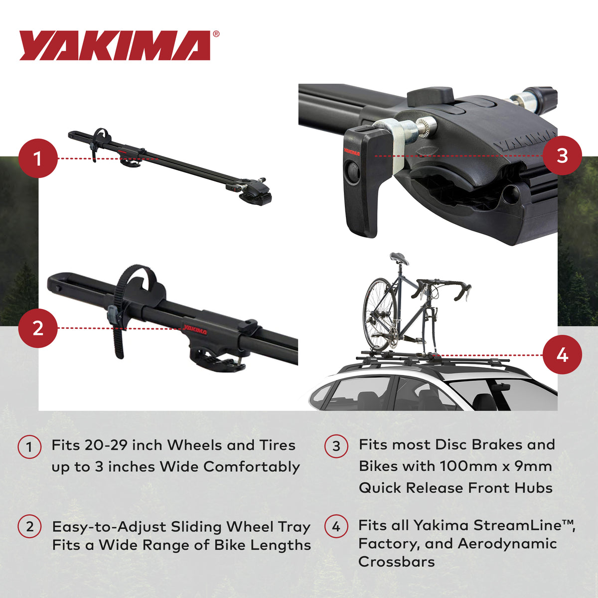 YAKIMA ForkLift Rooftop Fork Style Bike Mount, Fits All StreamLine Crossbars (For Parts)