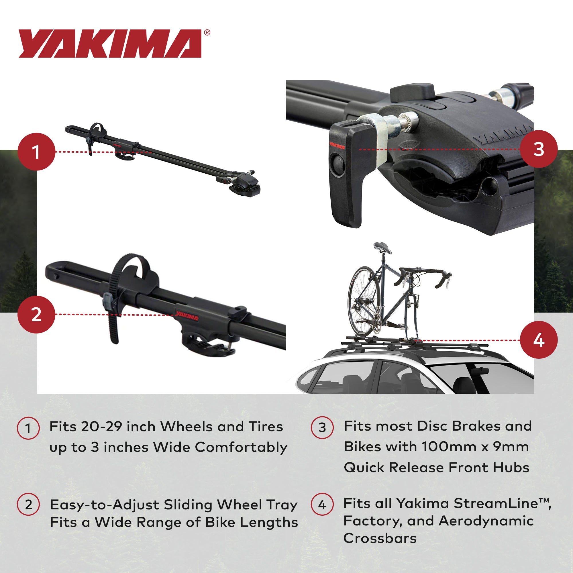 YAKIMA Rooftop Fork Style Bike Mount, Fits All StreamLine Crossbars (Open Box) - VMInnovations