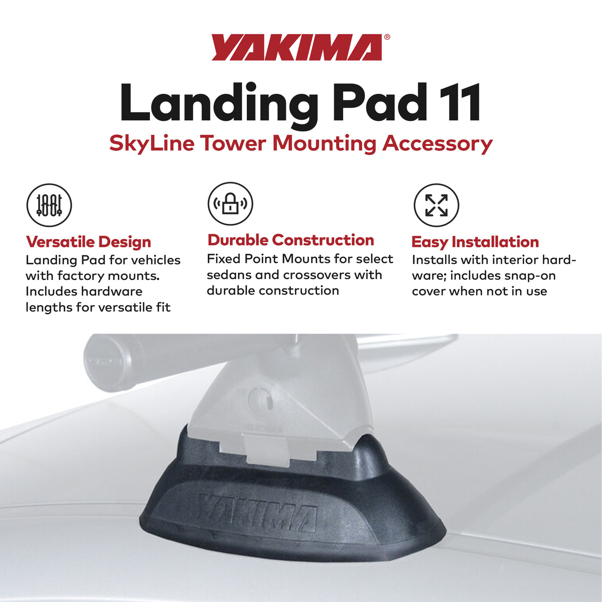 YAKIMA Landing Pad 11, Fixed Point Mounts for Select Sedan/Crossover SUV (Used)