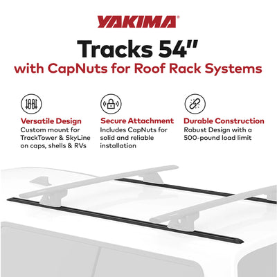 Yakima 54 Inch Tracks with CapNuts, Compatible with TrackTower or SkyLine Towers - VMInnovations