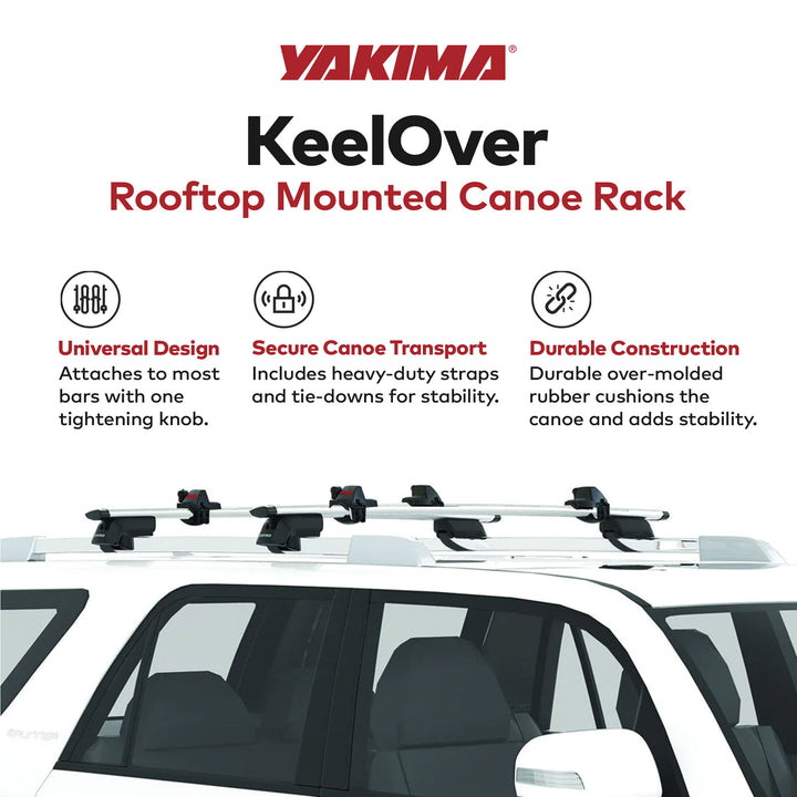 Yakima KeelOver Rooftop Single Canoe Mount Strap & Bow Secure Vehicle Attachment