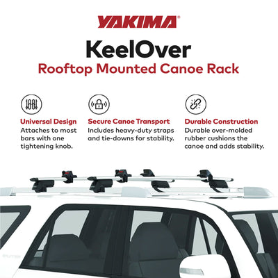 Yakima KeelOver Rooftop Single Canoe Mount Strap & Bow Secure Vehicle Attachment - VMInnovations