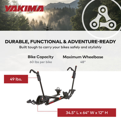Yakima HoldUp 2 Bike 1.25" Hitch Bicycle Bike Rack w/SKS Locks, Black (Used)