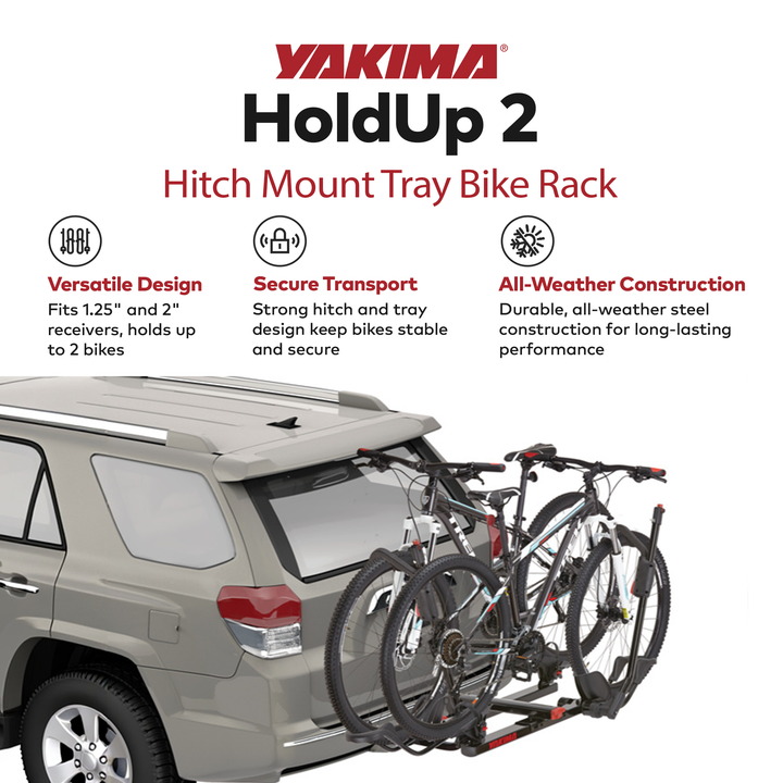 Yakima HoldUp 2 Bike Capacity 2" Hitch Bike Rack w/SKS Locks, Black (Open Box)