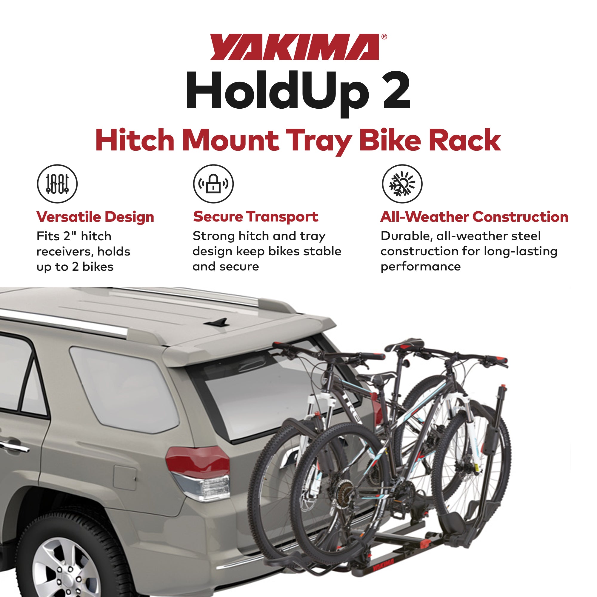Yakima HoldUp 2 Bike Capacity 2" Hitch Bicycle Bike Rack & HoldUp Rack Extension