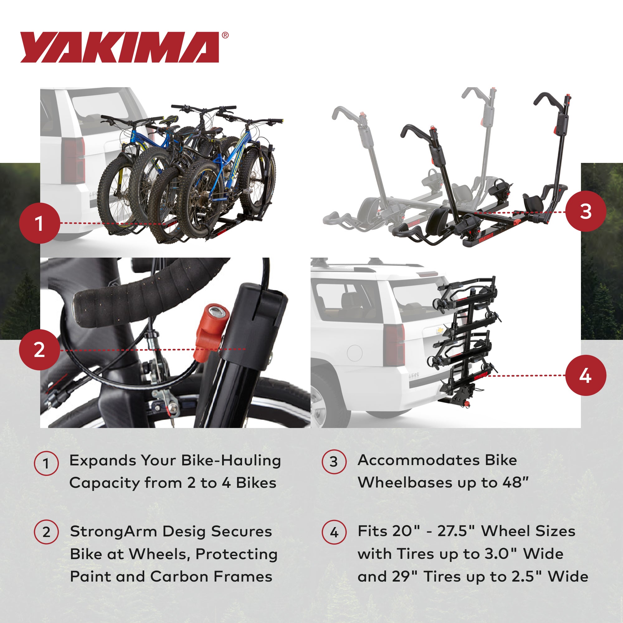Yakima HoldUp 2 Bike Capacity 2" Hitch Bicycle Bike Rack & HoldUp Rack Extension