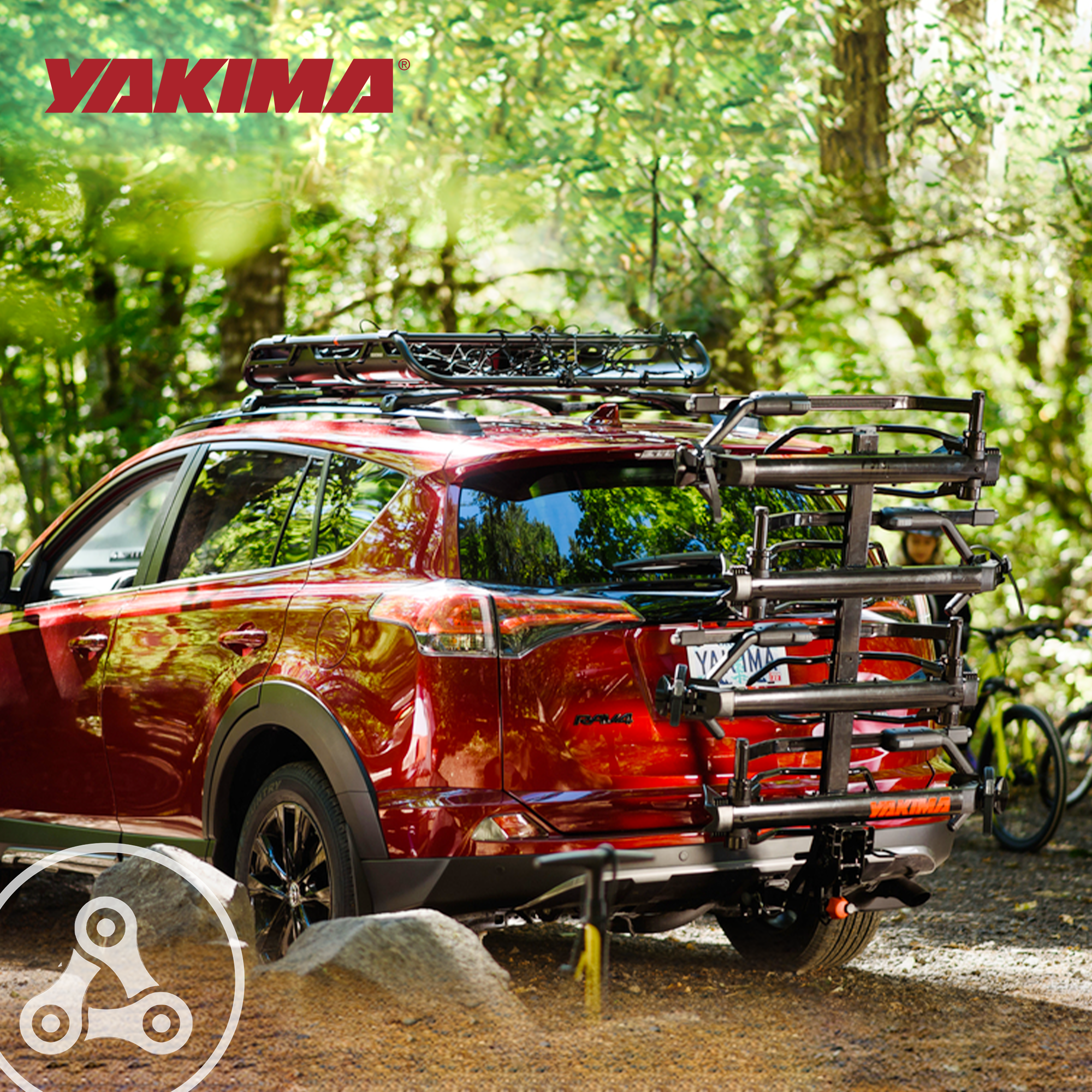 Yakima HoldUp 2" Bicycle Bike Rack, HoldUp Rack Extension & BackSwing Adapter