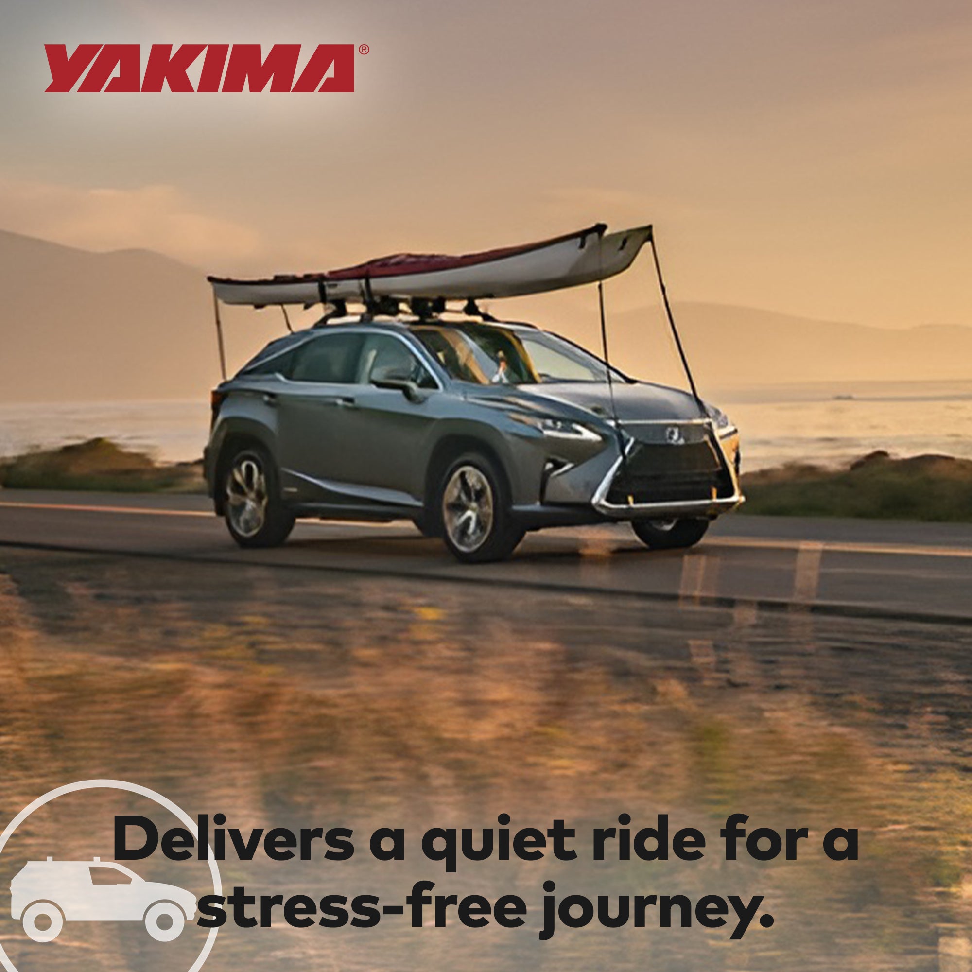 Yakima SweetRoll Rooftop Boat Loader w/Heavy Duty Straps & Bow & Stern Tie Downs