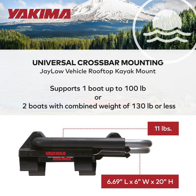 Yakima JayLow Rooftop Mounted Kayak Rack and 4 Pack Car Rack SKS Lock Cylinders - VMInnovations