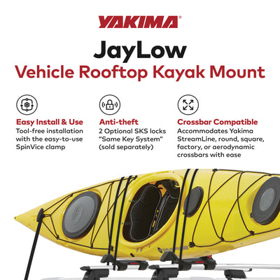 Yakima Rooftop Mounted Kayak Rack, Compatible with StreamLine Towers (Open Box)
