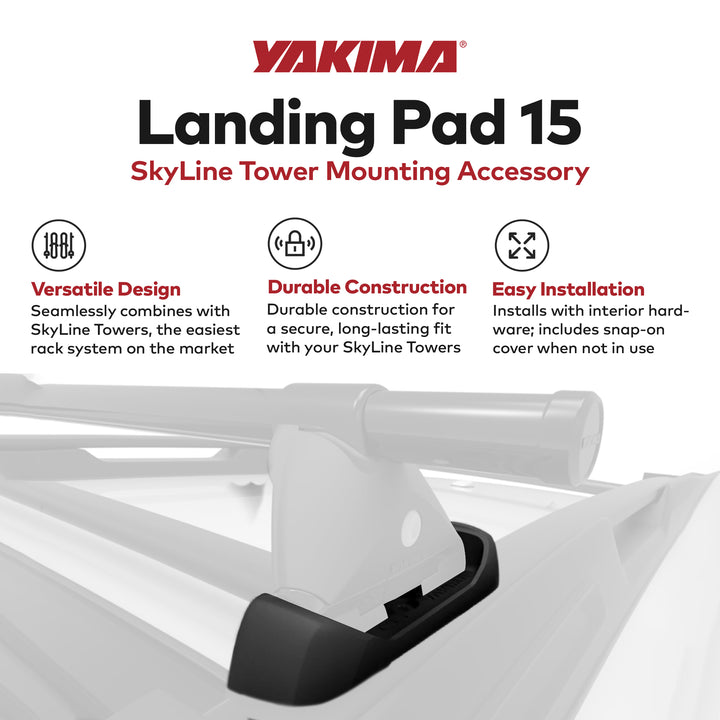 YAKIMA Landing Pad 15, Fixed Point Mounts for 2015-2019 Subaru Outback, Black