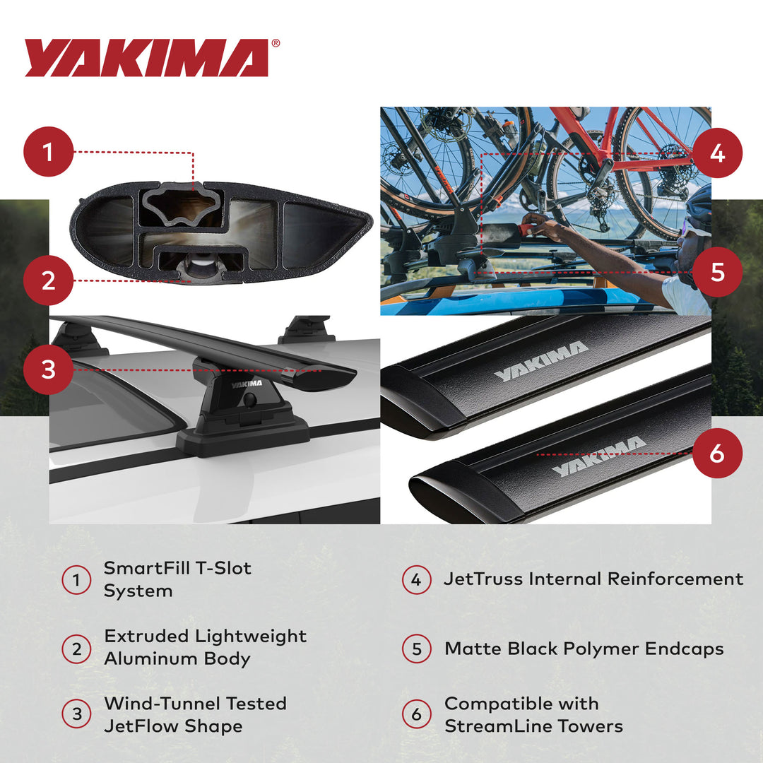 Yakima 60" JetStreamRoof Rack Crossbars, Compatible w/StreamLine Towers (Used)