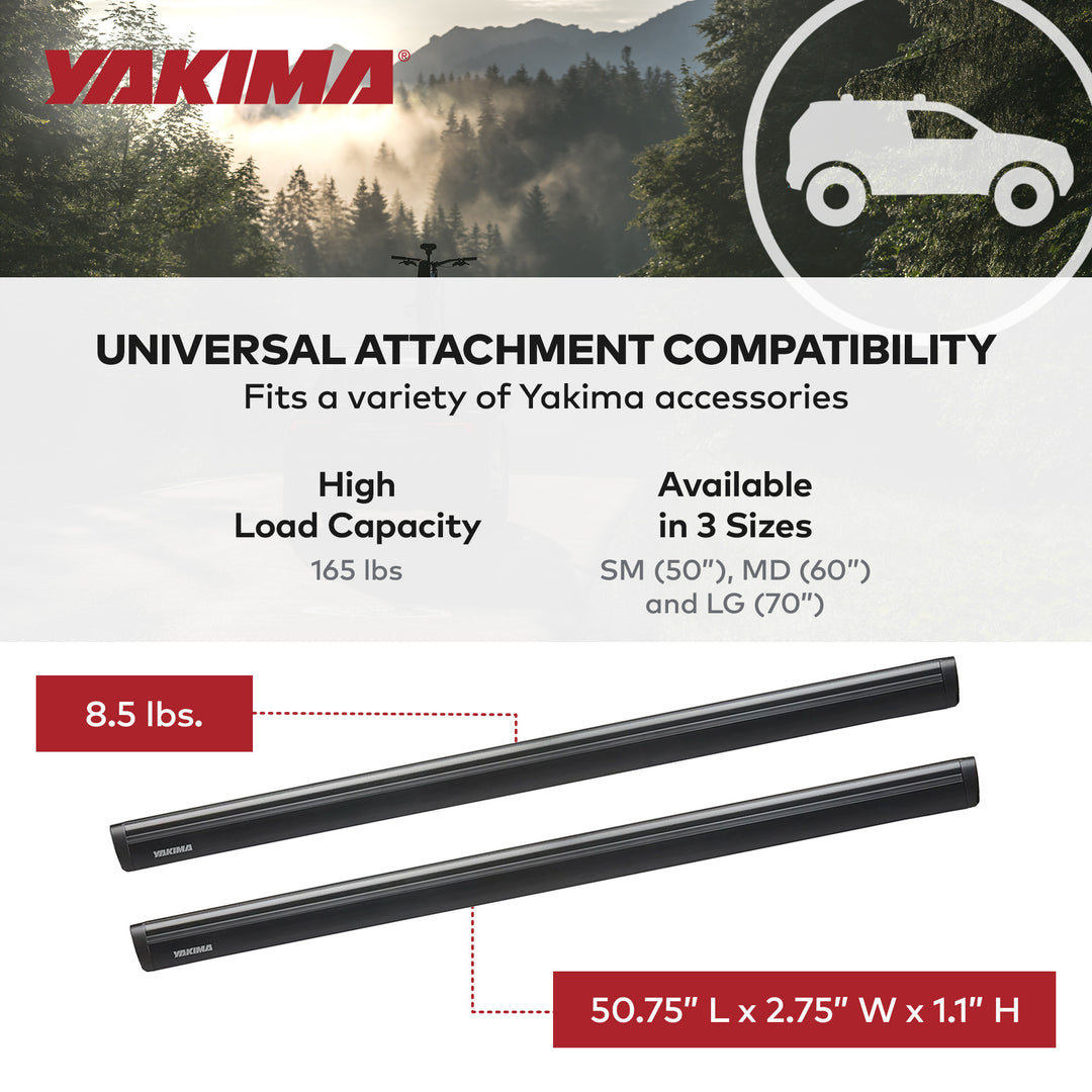 Yakima 50" Pair Rack Crossbars, Compatible w/StreamLine Towers (Open Box)