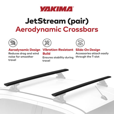 Yakima 50" Pair JetStreamRoof Crossbars, Compatible w/StreamLine Towers (Used)
