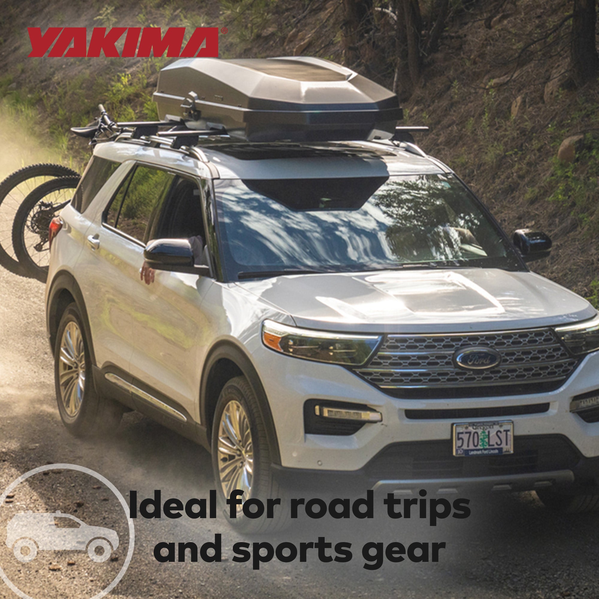 Yakima SkyBox NX XL 18 Cubic Foot Cargo Box and JetStreamRoof Rack Crossbars