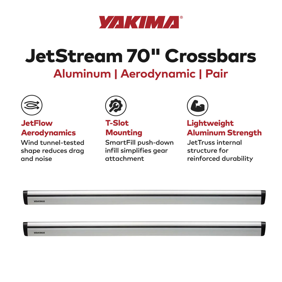 Yakima 70" Pair JetStreamRoof Rack Crossbars, Compatible with StreamLine Towers
