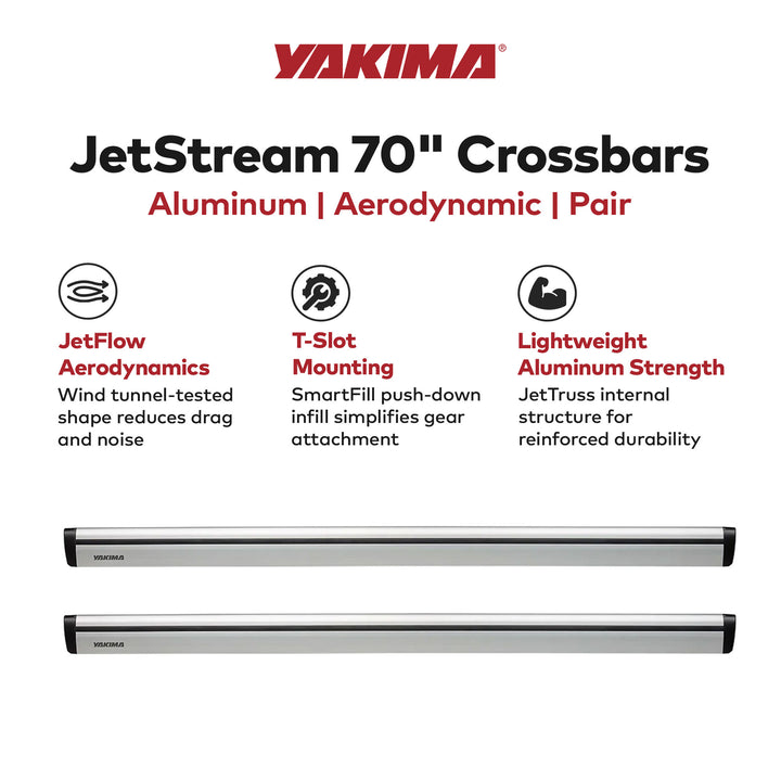 Yakima 70" Pair JetStreamRoof Rack Crossbars, Compatible with StreamLine Towers