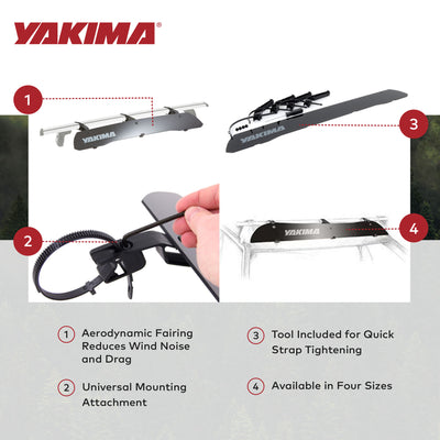 Yakima WindShield 34 Inch Roof Rack Wind Fairing, Compatible w/StreamLine Towers - VMInnovations